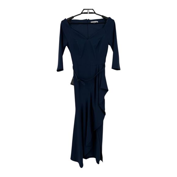 Kay Unger Dress Isolde Column gown navy blue size 8 - Picture 2 of 8